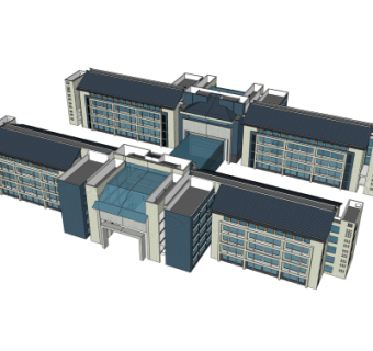 现代教学楼su模型
