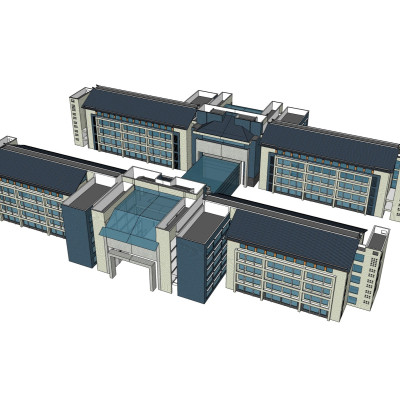 现代教学楼su模型