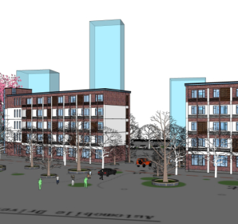 现代教学楼su模型