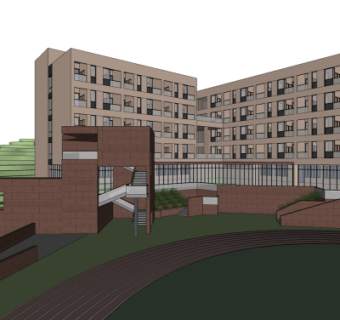 现代学校宿舍楼su模型