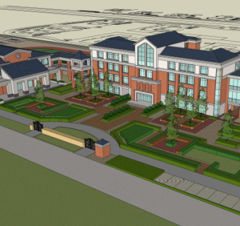 简欧教学楼su模型