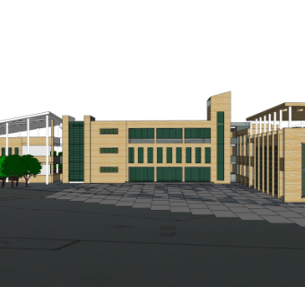 现代教学楼su模型