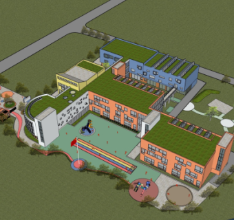 现代幼儿园su模型