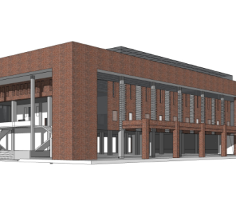 现代教学楼su模型