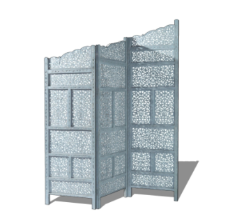 欧式屏风隔断su模型