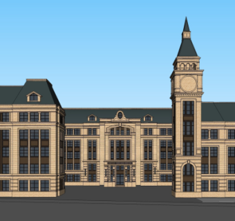 法式教学楼su模型