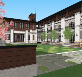 欧式幼儿园su模型