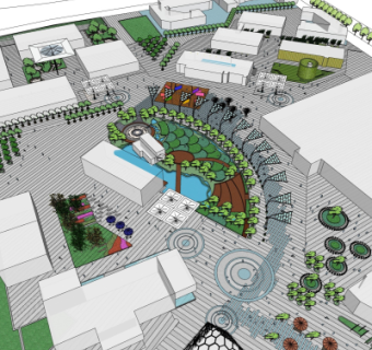 现代公园景观su模型