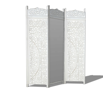 欧式屏风隔断su模型