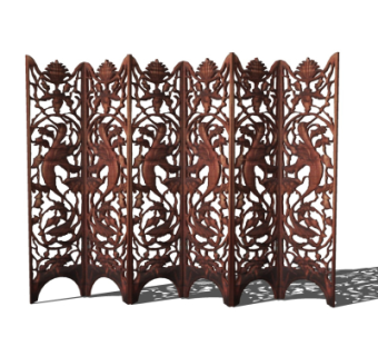 中式屏风隔断组合su模型