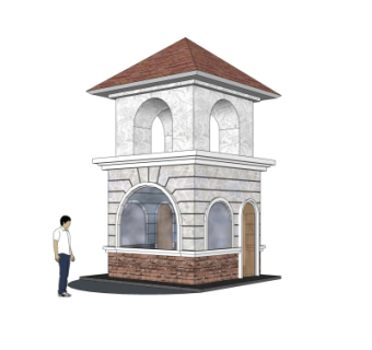 欧式门卫室免费su模型