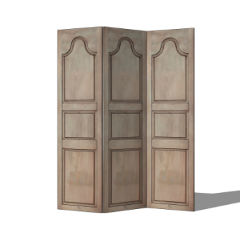 欧式屏风隔断su模型