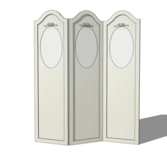欧式屏风隔断su模型