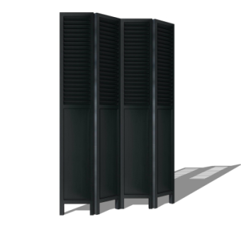 中式屏风隔断组合su模型