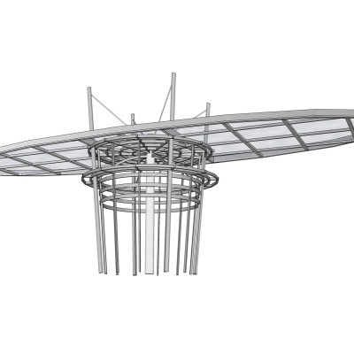 现代雨棚su模型