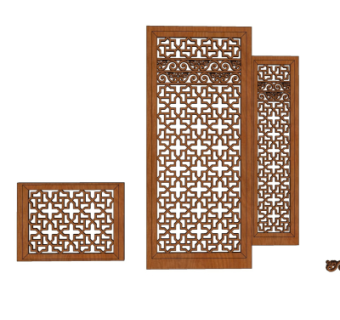 中式隔断su模型