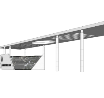 现代建筑门头su模型