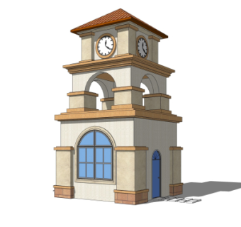 欧式门卫室免费su模型