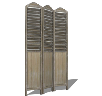 中式屏风隔断组合su模型