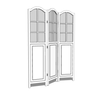 现代屏风隔断su模型