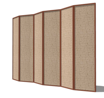 中式屏风隔断组合su模型