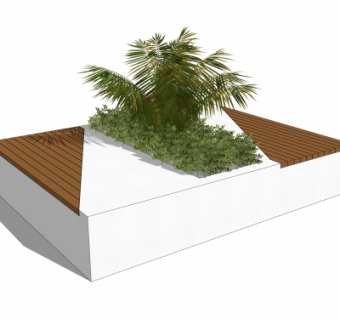 现代户外公用椅su模型