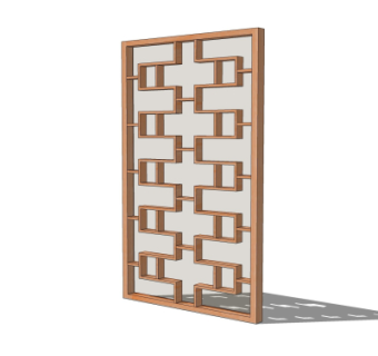 中式隔断su模型