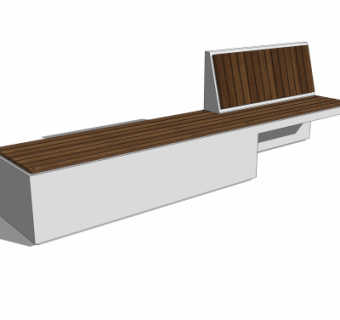 现代户外公用椅su模型