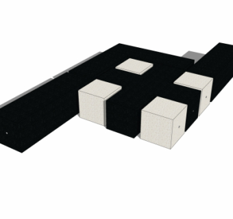 现代户外公用椅su模型