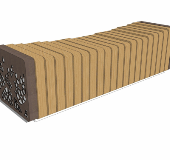 现代户外公用椅su模型