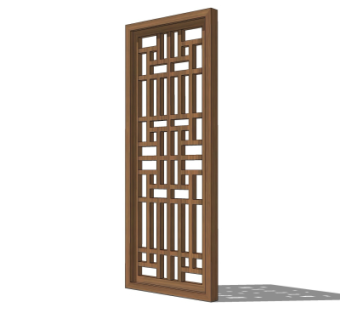 中式隔断su模型