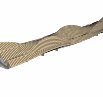 现代户外公用椅su模型