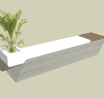 现代户外公用椅su模型