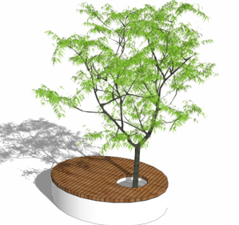 现代户外公用椅su模型