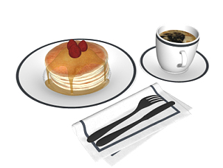 现代蛋糕<em>咖啡食物</em>su模型