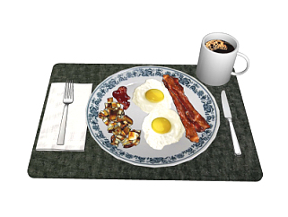 现代早餐<em>食物</em>su模型