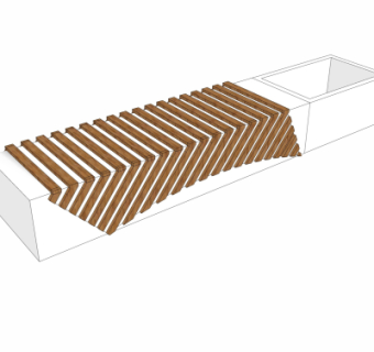 现代户外公用椅su模型