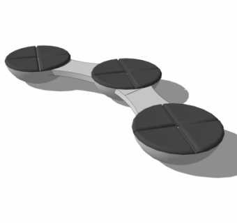 现代户外公用椅su模型