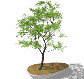 现代户外公用椅su模型