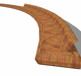 自然风户外公用椅su模型