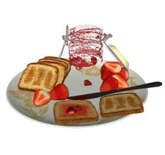 现代面包食物su模型