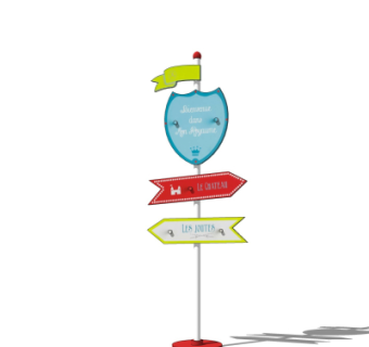 欧式指示牌su模型