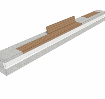 现代户外公用椅su模型