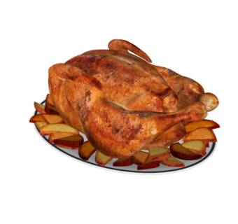 现代烧鸡食物su模型