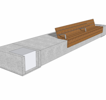 现代户外公用椅su模型