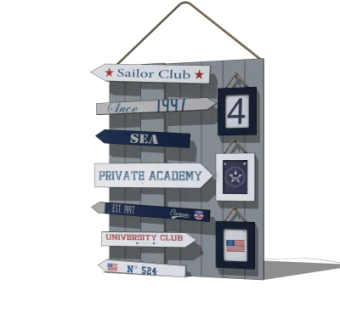 美式指示牌su模型