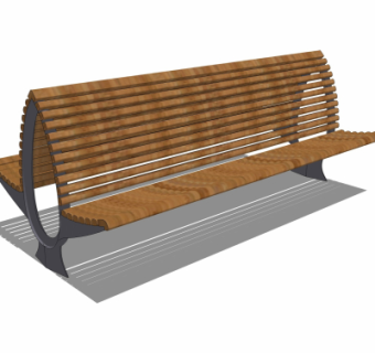 现代户外公用椅su模型