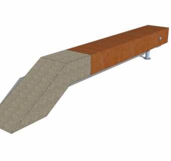 现代户外公用椅su模型