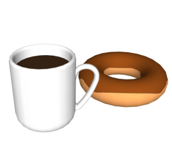 现代面包咖啡食物su模型