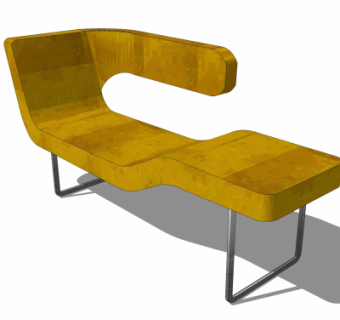 现代户外公用椅su模型